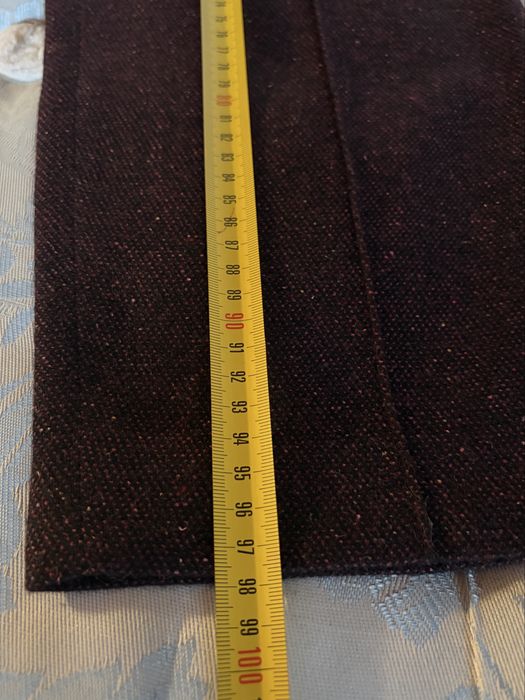A.P.C., premium, 55% lână, pantaloni groși, texturați, vișiniu