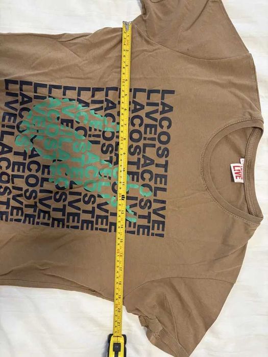 Lacoste Мъжка Тениска Размер L - Памук, Оригинална, Втора Употреба