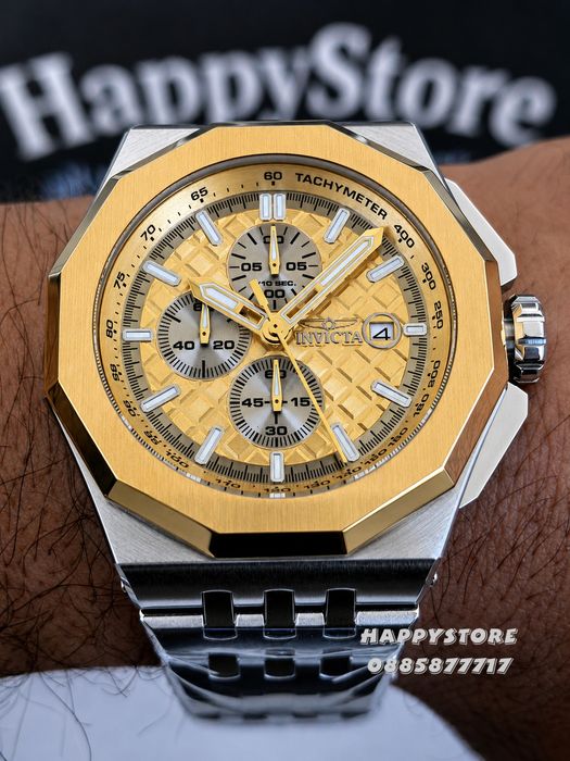 INVICTA Akula steel Gold dial 48 mm, Инвикта нов мъжки часовник