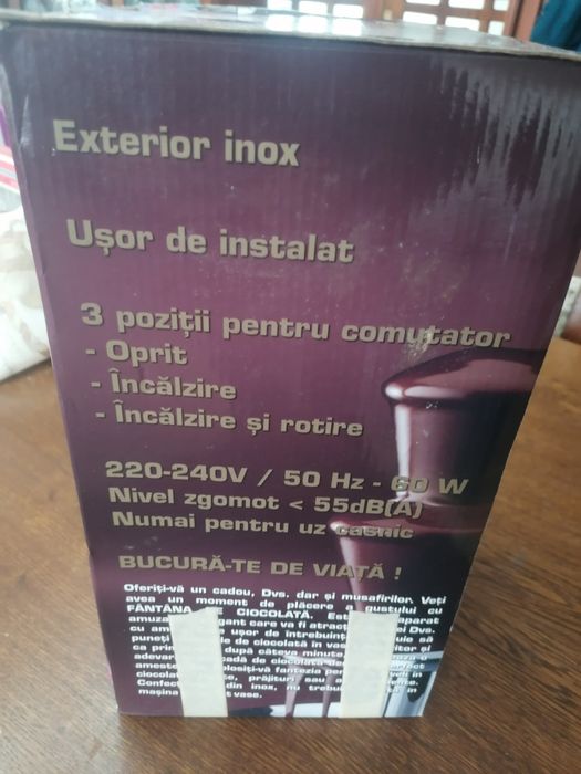 Fântână ciocolata, inox, folosita o singura data, ca noua