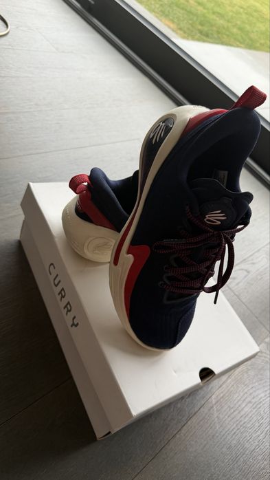 Adidasi baschet  Curry 12 USA white si blue navy