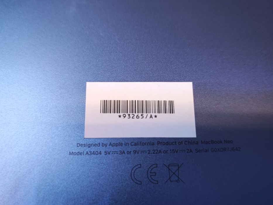 Apple Macbook Neo 13 A3404 Apple A18 Pro SSD 512GB/8GB | #D93265