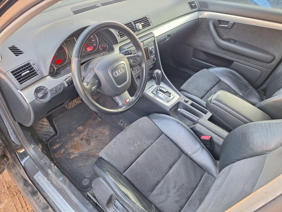 Volan complet  S-line Audi A4 B7 2 spire cu piele perforata ,comenzi