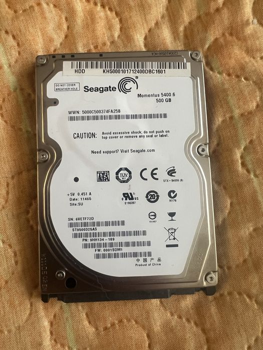 HDD laptop 500 GB marca Seagate