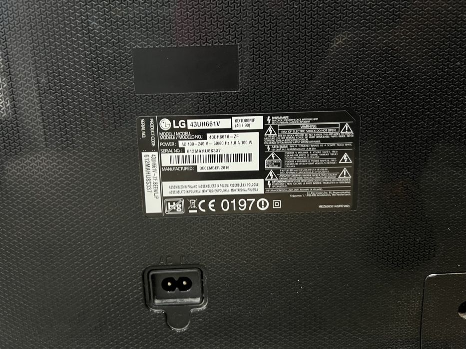 Телевизор LG 43UH661V за части