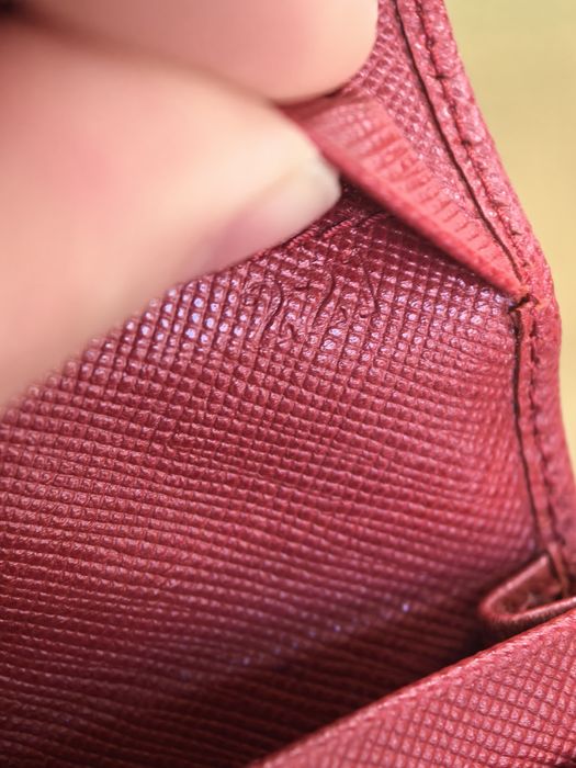 Prada Small Card Case Wallet Red Saffiano