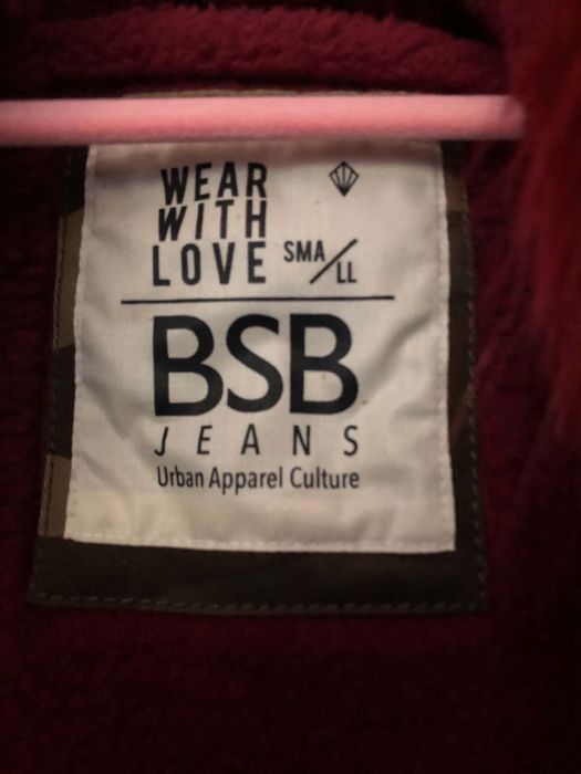Geacă / Parka iarnă BSB Jeans cu blană artificială grena – Mărimea S