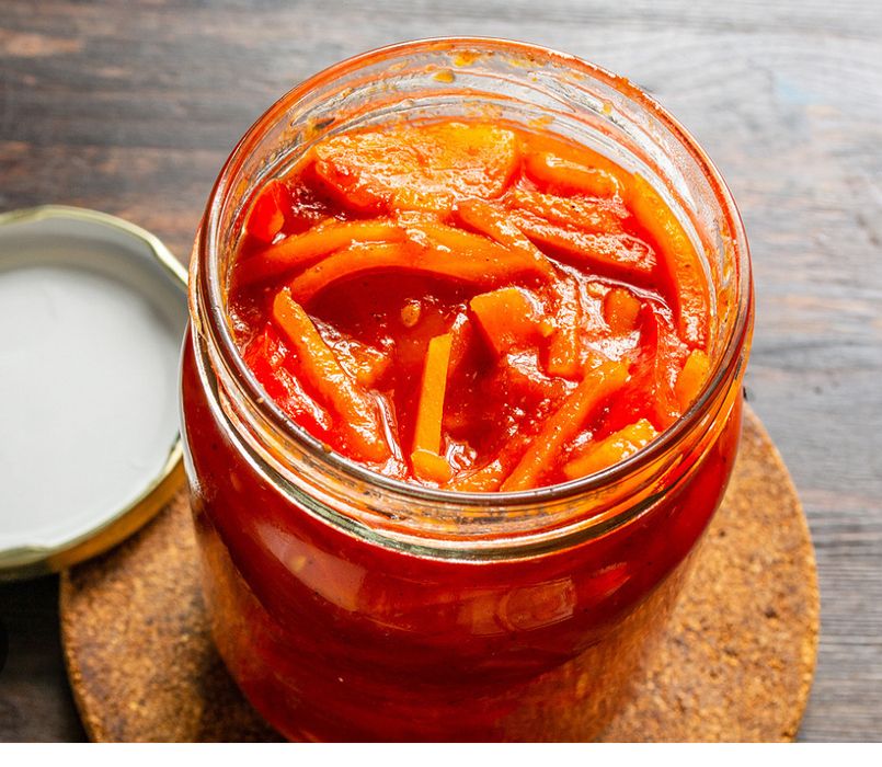 Лечо домашнее(балгарский перец,морковь,томат)