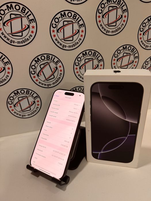 iPhone 16 Pro - 256GB - Negru - 95% - Impecabil - Garantie