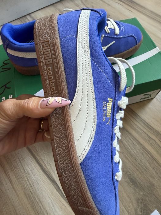 Оригинални ново сини кожени кецове Puma ! 41 н