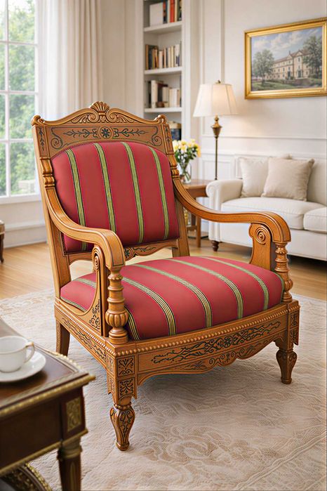 Италианско кресло с дърворезба