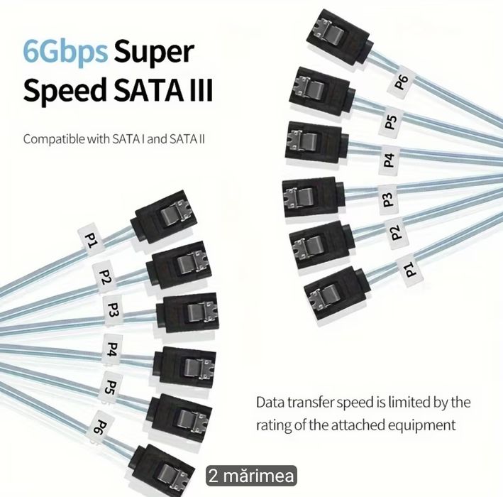Cablu SATA YYTCG 3.0 la Hard Disk Drive SSD HDD SATA 3 Direct, Cablu Unghi Drept pentru Placă de Bazč Gigabyte, Cablu de Mare Viteză  1M