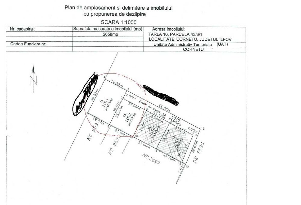 Vand 2 loturi teren Cornetu