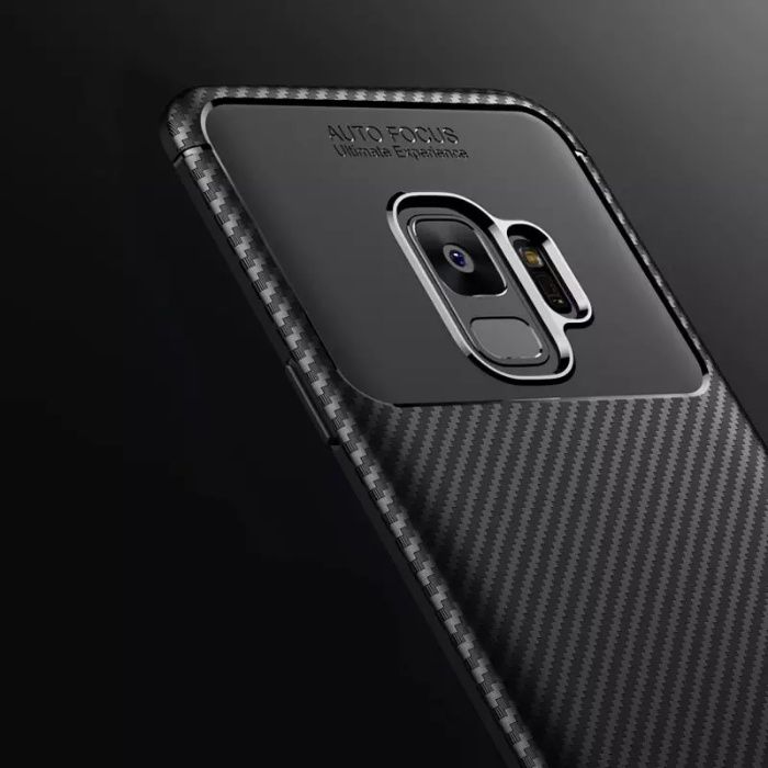 Samsung S9 S9 S10 Plus - Husa Slim Din Silicon Carbon Neagra