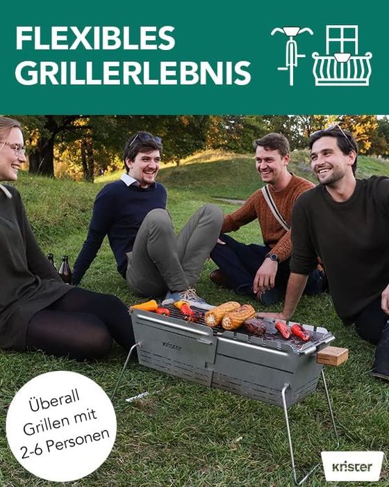 Скара на дървени въглища Knister Grill Original, идеална за къмпинг