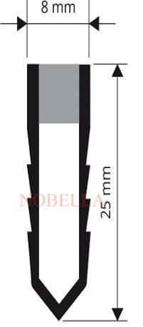 Делатационна лайстна за замаска и бетон - 25х8 мм, др. р-ри 35х8,45х8