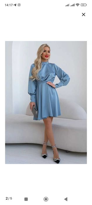 Платье вечернее атласное бу 1 раз