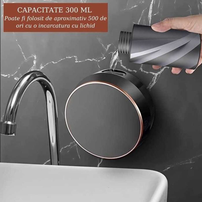 Dispenser automat pentru sapun spuma sau lichid, cu Senzor, Negru