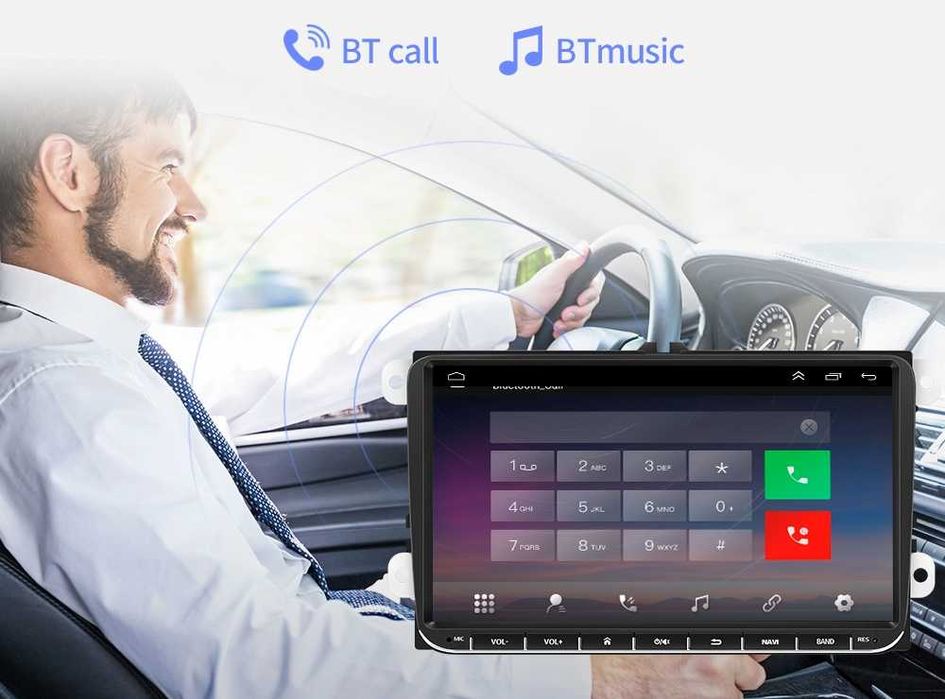 VW 9” 2-DIN мултимедия с Android 14  Volkswagen*Skoda 4GB RAM/64GB ROM