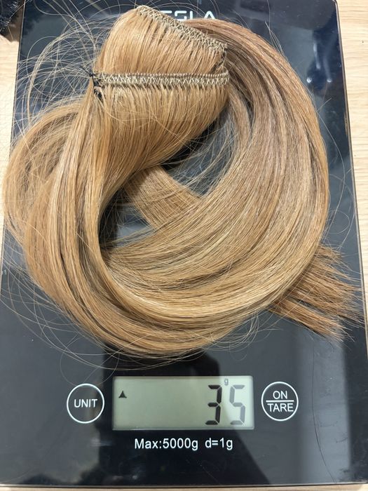ЧИСТО НОВА естествена коса / треса 50 см (35 гр)