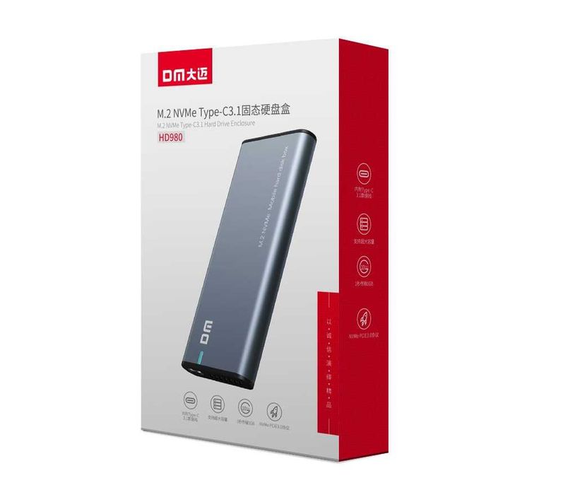 DM Adaptor SSD M.2 NGFF NVMe la USB 3.0 / USB-C rack cu carcasa