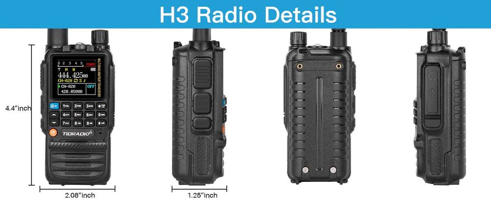 Statii Emisie-Receptie TIDRADIO TD-H3 5W Walkie Talkie VHF UHF AIRBAND