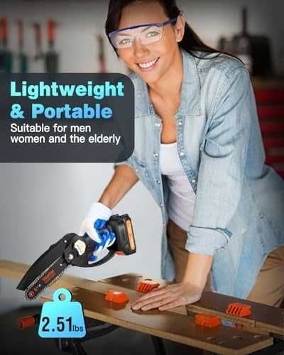 Нов Мини моторен трион с батерия и вериги за рязане дърва градина двор