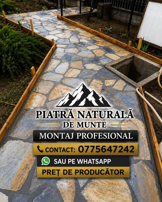 Piatra naturala de munte si montaj