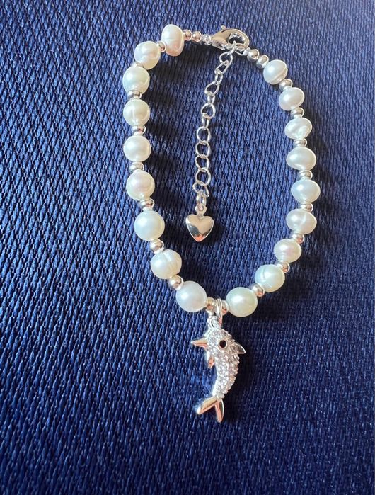 Lantisor si bratara din perle reale de cultura cu argint