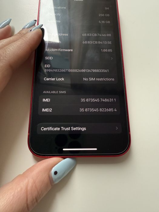 iPhone 14 Red, 256 GB