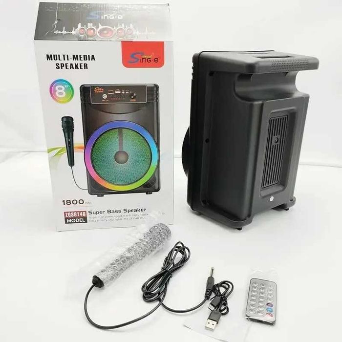 Караоке тонколона ZQS - 8146 с микрофон и светлинни ефекти, 8 инча