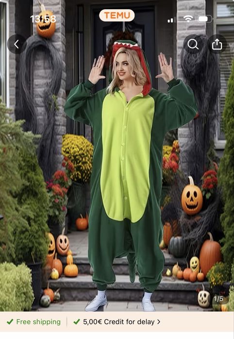 Halloween костюм за родител и дете | Динозавър
