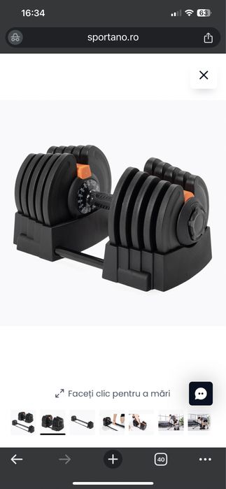 Vand gantera si bara greutati TREXO kilograme ajustabile pana la 40 kg