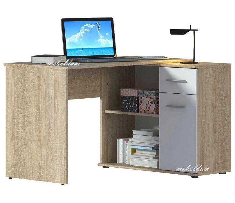 Ъглово бюро 93/120см. с чекмедже,рафт и плавна врата(код-1089)