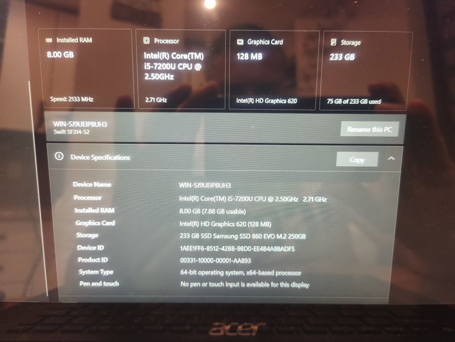 Лаптоп ACER i5 - 7gen