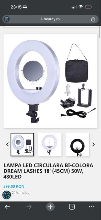Lampa led ciculara profesionala pentru beauty  45 diametru
