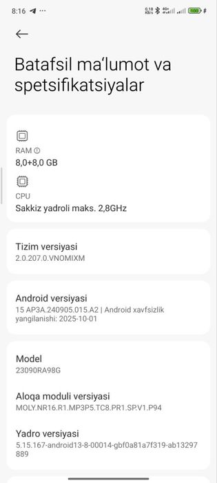 Redmi note 13pro+ 8 256 sotiladi