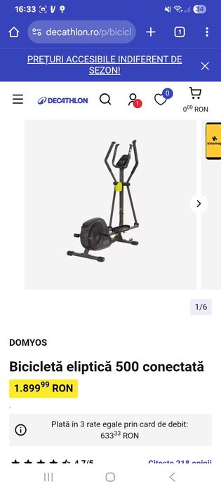 Bicicleta eliptica Domyos 500