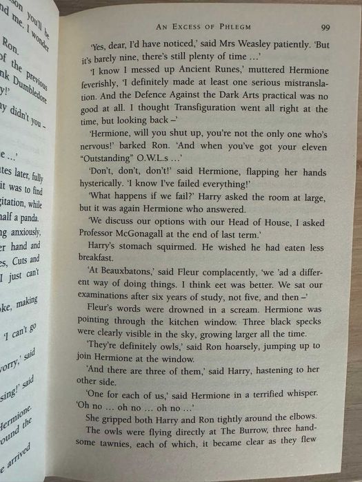 Harry Potter Half-Blood Prince – First Edition UK, engleză, eroare pagina 99
