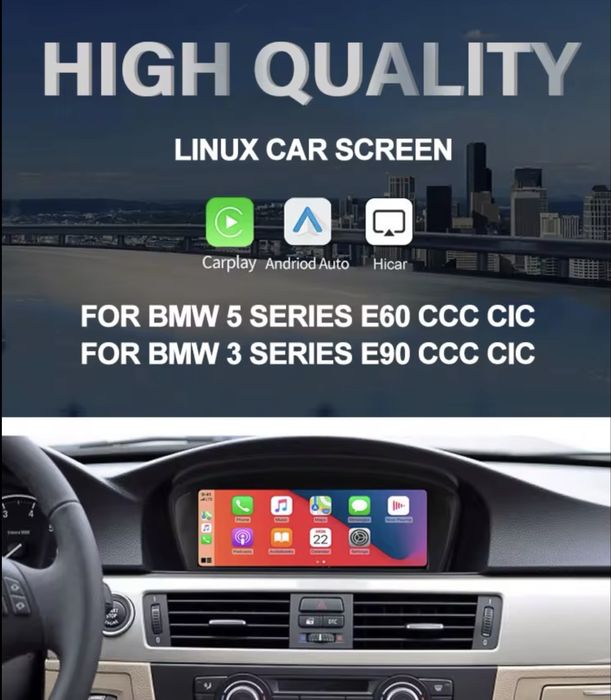 Navigatie Auto Bmw e60,e61,e90,e91,e92, Carplay,Android Auto,bluetooth