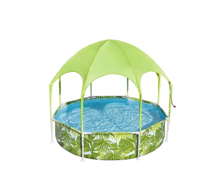 Piscina Bestway Familie Copii Rotunda Acoperis Parasolar Sistem de Stropire Gradina Cadru Metal 244 x 51cm LIVRARE GRATUITA ! AB