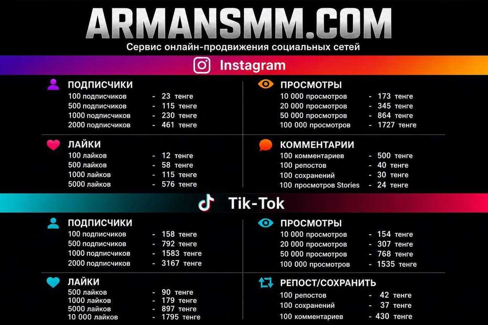 Накрутка подписчиков лайки просмотры Инстаграм Instagram TikTok ТикТок