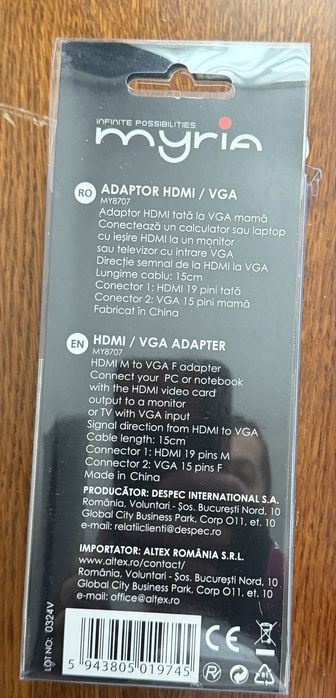 Adaptor HDMI / VGA My8707