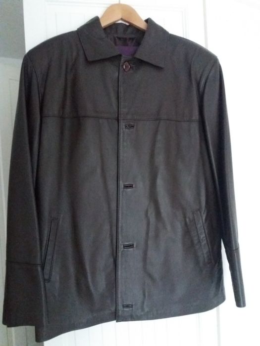 Vand geaca de piele casual, tip sacou, noua, marimea 54