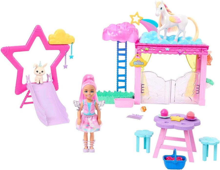 Комплект за игра Barbie Chelsea Doll and Pegasus, барби с пегасус