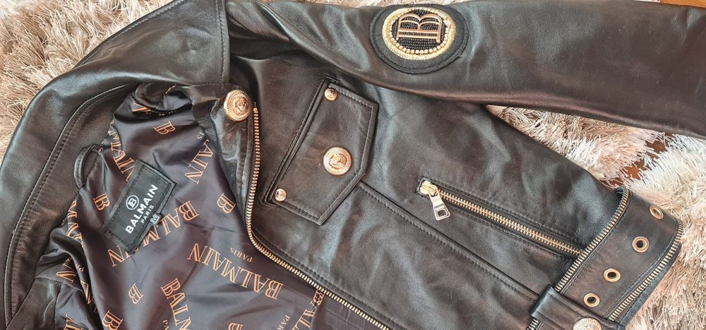 Geaca piele naturala Balmain