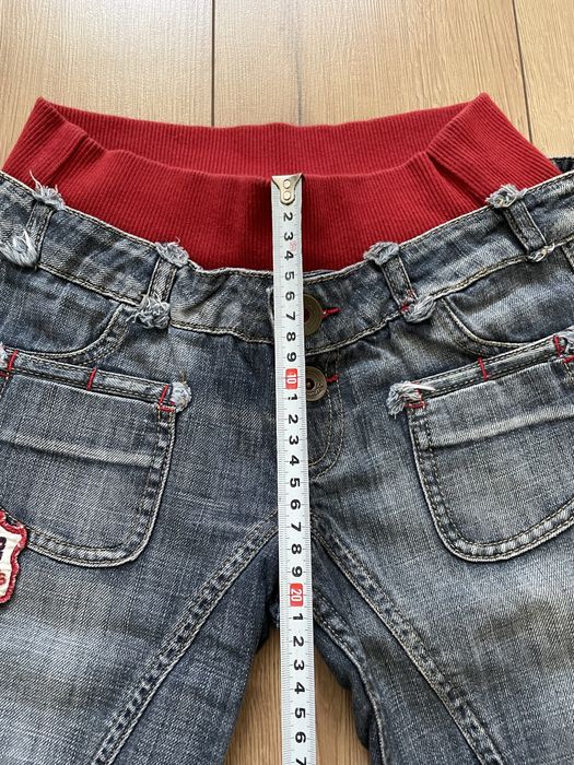 Къси дънки с еластичен колан, размер EUR 36