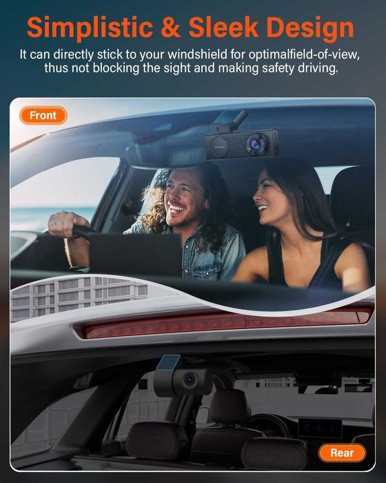 4K видеорегистратор за автомобили отпред и отзад, WiFi, GPS, 64GB SD