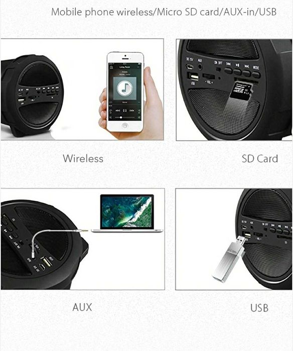Boxa portabila Akai ABTS-11B 10W  Bluetooth Radio Negru