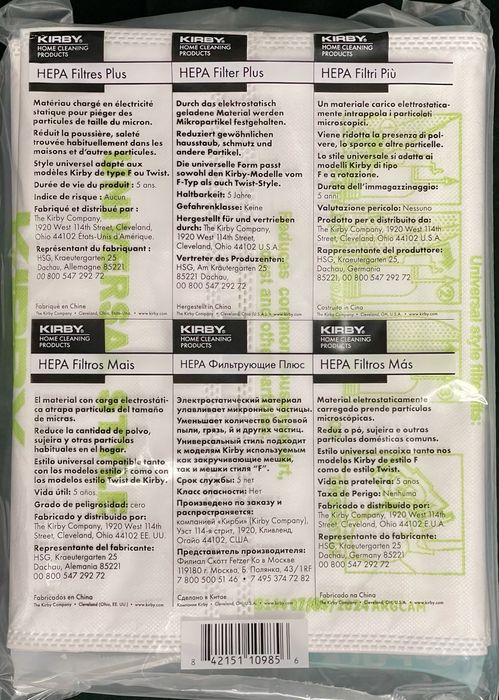 4buc. saci aspirator Kirby Micron Magic Hepa Plus